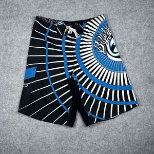 Billabong Swim Shorts Men's Size 32 Blue Black Rising Sun Variation Bathing Suit